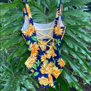 Vintage Sessa one piece floral print swimsuit